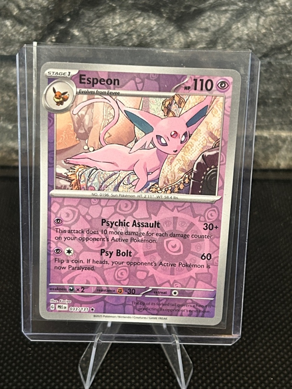Pokemon Espeon 033/131 Reverse Holo from Prismatic Evolutions Set M/NM